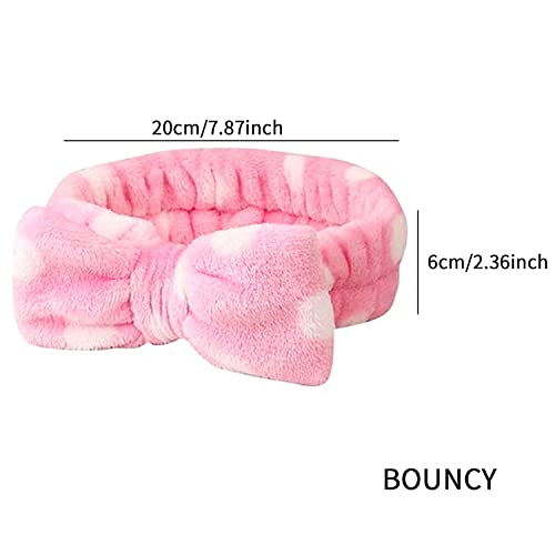 FOK Makeup Facial Yoga Purpose Elastic Velvet Strip Headband for Women, Pack of 1 - White Baby Pink - Image 2