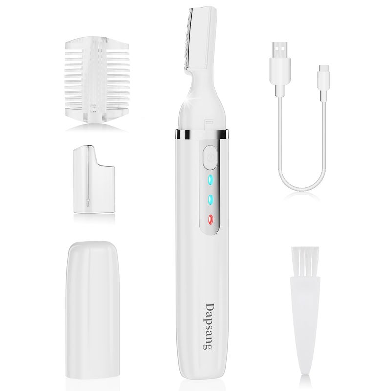 Dapsang Dapsang Eyebrow Trimmer Electric Eyebrow Razor for Women Men Rechargeable Painless LED Light Facial Hair Shaver Remover with Rinseable Blade for Face Lips Neck Leg