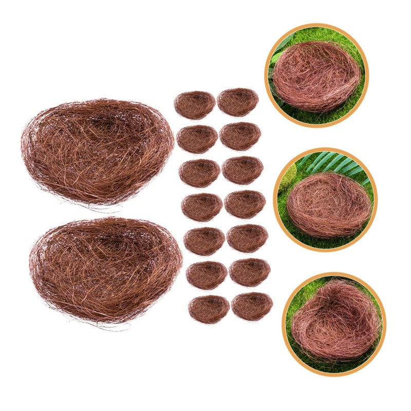 Light Brown Small Bird Nest For Cage Garden Decor And Micro Landscape Ornament - Image 4
