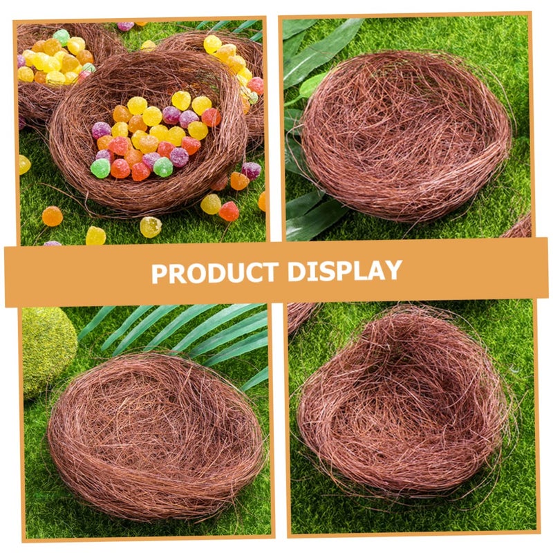 Light Brown Small Bird Nest For Cage Garden Decor And Micro Landscape Ornament - Image 3