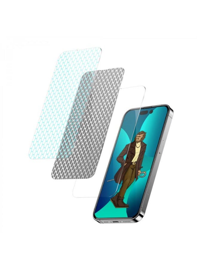 Green Lion 3D Curved Pro Tempered Glass for iPhone 14 Pro Max - Clear - Image 1