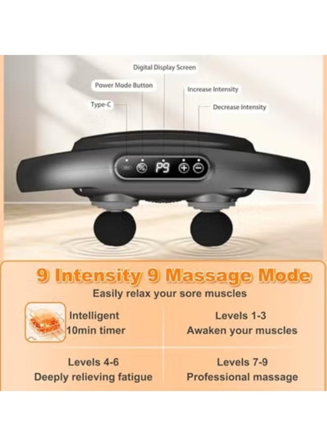 Arabest Massage Gun Deep Tissue, 6 Heads Muscle Massager Gun for Men & Women, Gun Massager Targeting Back, Neck, Legs, and Full Body Pain Relief - Grey - Image 2