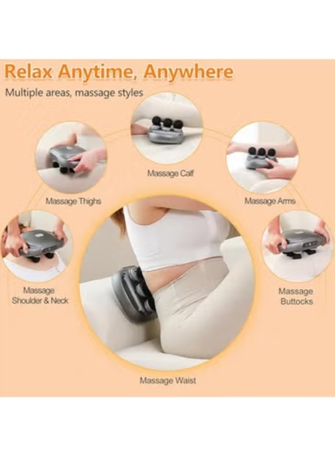 Arabest Massage Gun Deep Tissue, 6 Heads Muscle Massager Gun for Men & Women, Gun Massager Targeting Back, Neck, Legs, and Full Body Pain Relief - Grey - Image 5