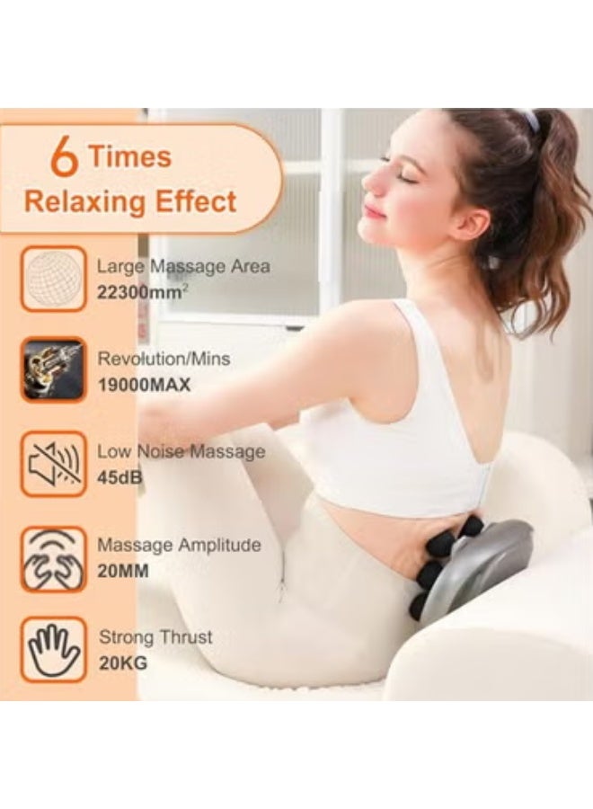 Arabest Massage Gun Deep Tissue, 6 Heads Muscle Massager Gun for Men & Women, Gun Massager Targeting Back, Neck, Legs, and Full Body Pain Relief - Grey - Image 4