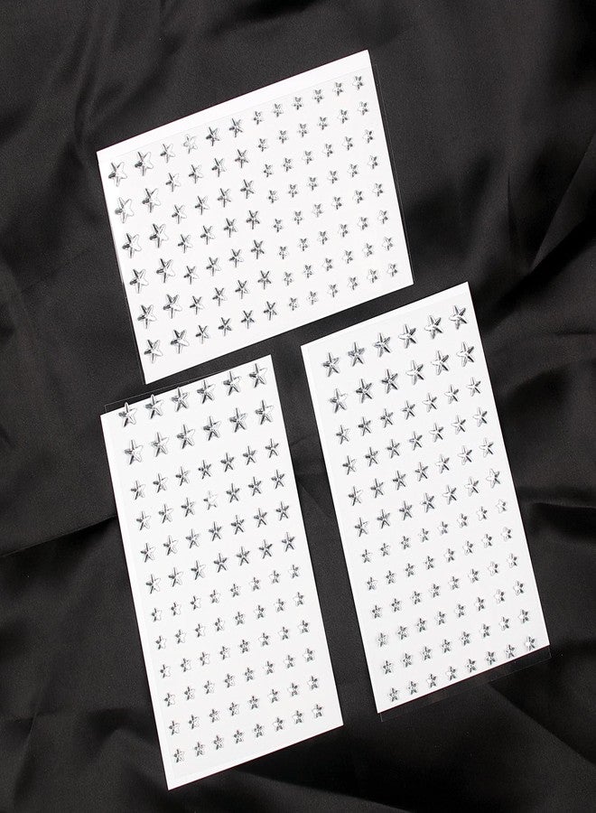 MANGOIT 264pcs Star Gem Stickers Rhinestones for Crafts - Self Adhesive Jewels Sticker, Acrylic Gems DIY Craft Decorative Diamond Sticker, Small Stickers for Kids (264pcs-5/7/10mm-silver) - Image 3