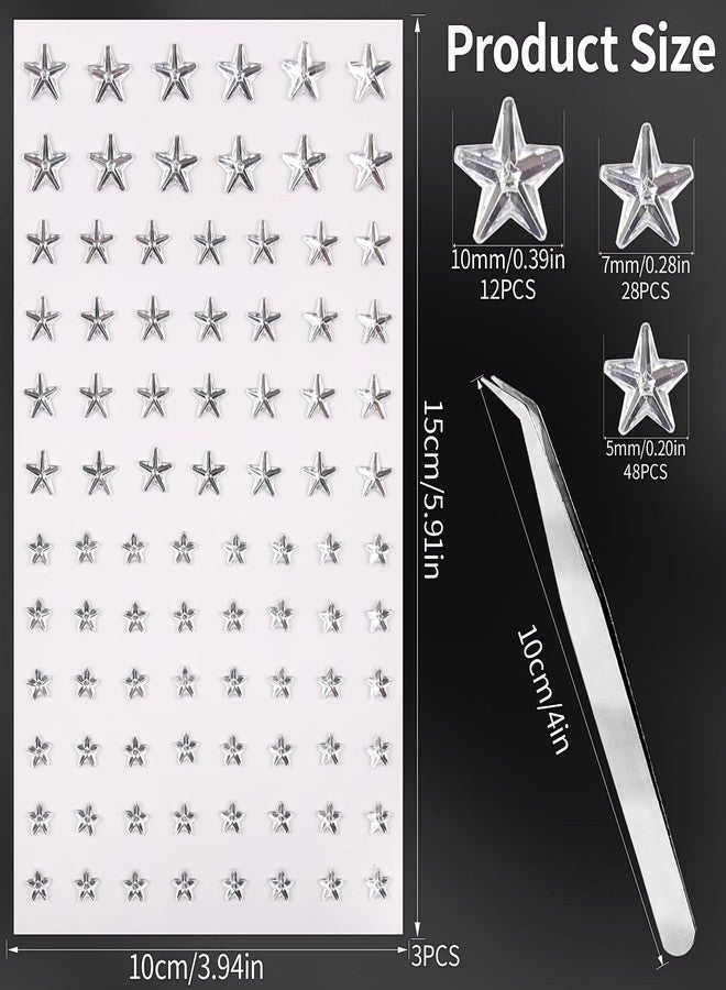 MANGOIT 264pcs Star Gem Stickers Rhinestones for Crafts - Self Adhesive Jewels Sticker, Acrylic Gems DIY Craft Decorative Diamond Sticker, Small Stickers for Kids (264pcs-5/7/10mm-silver) - Image 2