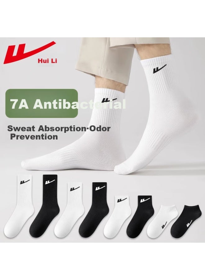 Pull Back Warrior Short Crew Socks Men's Cotton Antibacterial Deodorant Sports Socks Autumn Winter - Image 3