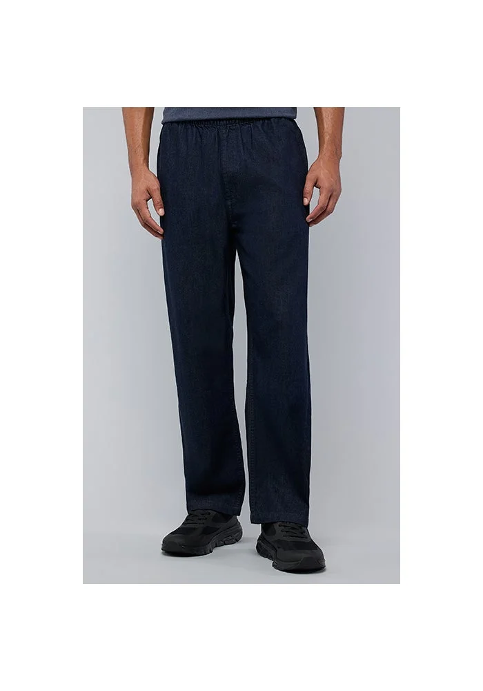 Solid Straight Fit Jeans with Elastic Waist