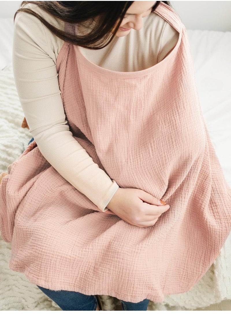 Mr. Penda Muslin Nursing Cover for Baby Breastfeeding, Breathable 100% Cotton Breastfeeding Cover with Rigid Hoop for Mother Nursing Apron (Pink)  - Image 5