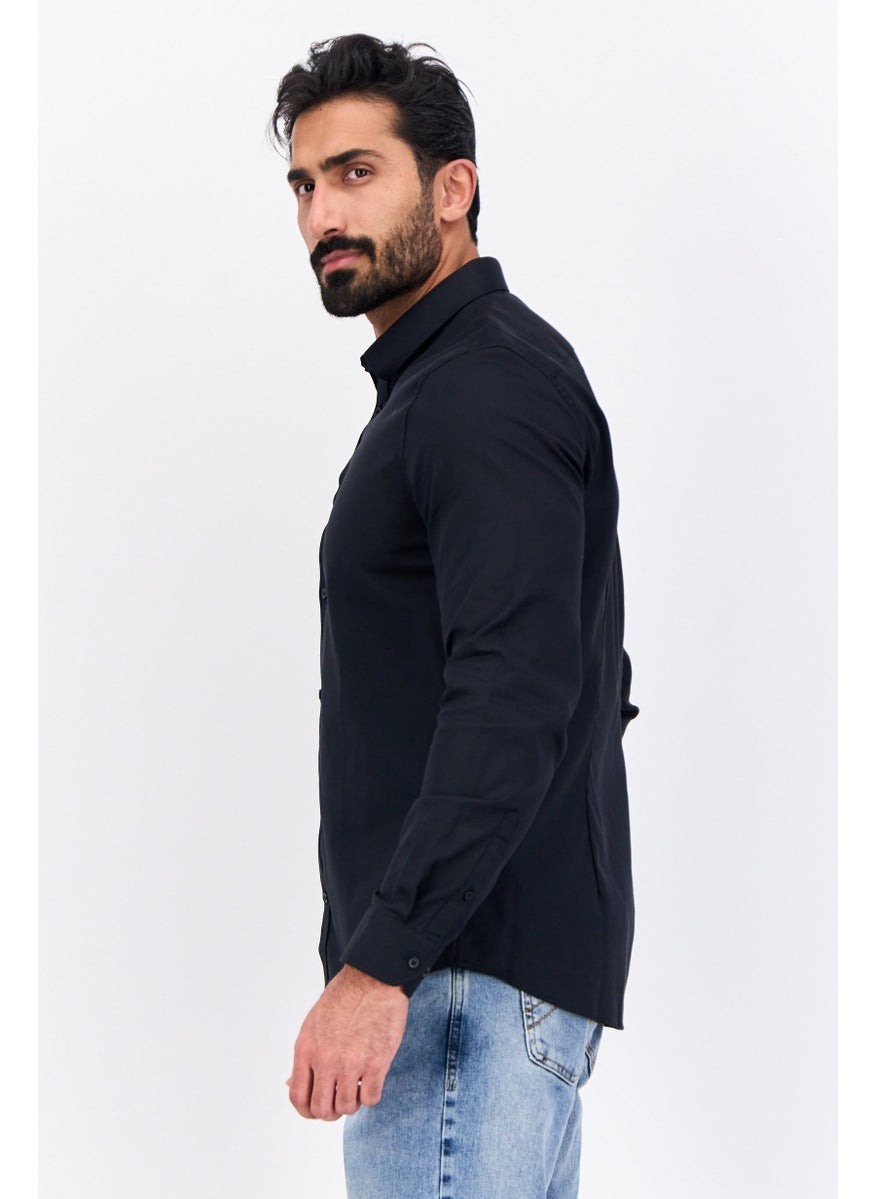 Men Slim Fit Textured Long Sleeves Casual Shirt, Black - pzsku/Z0A19053EB2911088CA11Z/45/_/1738073538/6fa07823-990e-436c-ae2a-75aa4ce4b2b4