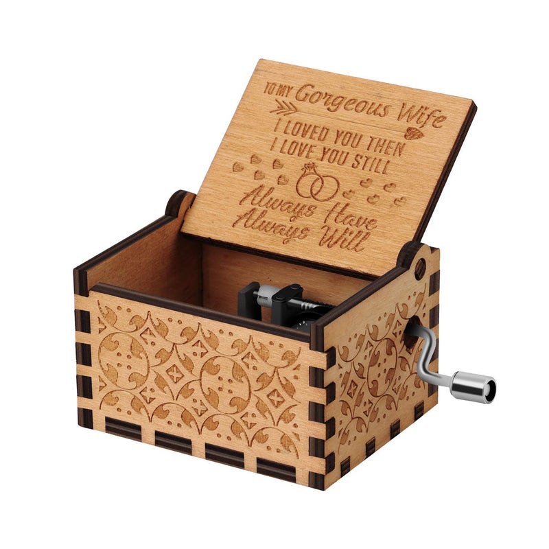 Huntmic You are My Sunshine Wood Music BoxesLaser Engraved Vintage Wooden Sunshine Musical Box Gifts for GirlfriendBoyfriendFamily FriendsOn BirthdayFestival Husband to Wife 