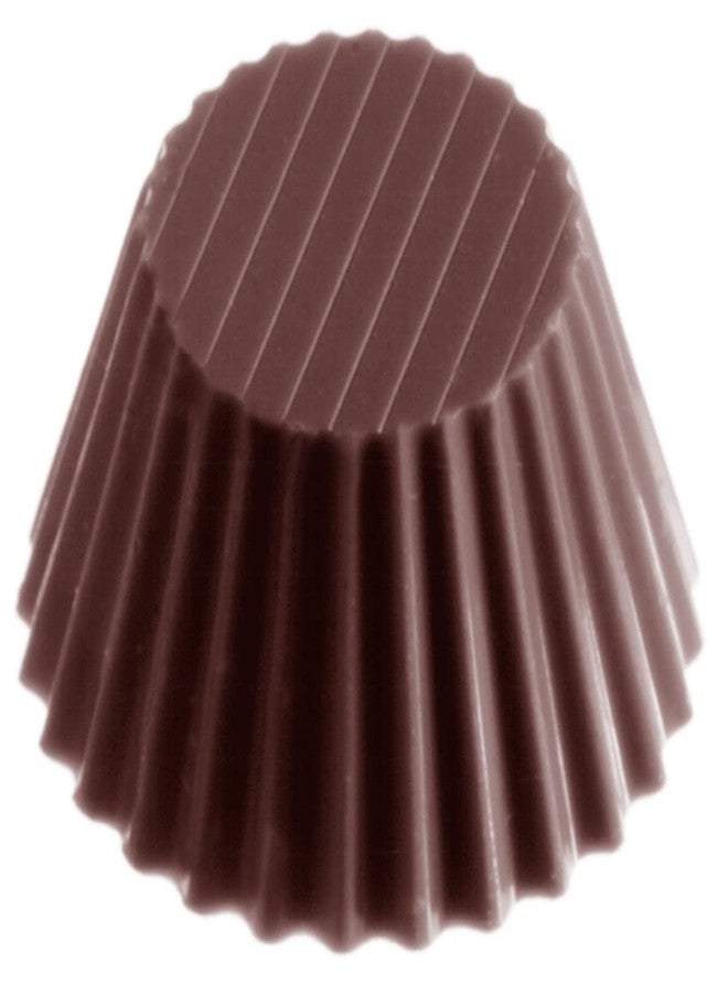 Chocolate World 1387 Clear Polycarbonate Candy Mold with 24 Ribbed-Tapered-Round Cavities 30mm Diameter x 20mm High - Image 1