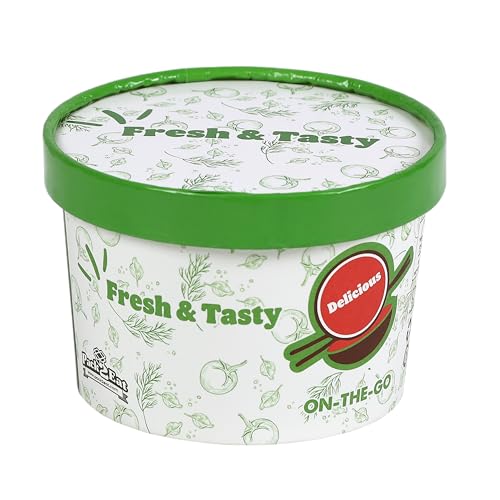 Pack2Eat Disposable Medium Rice Bowl Cup with lid| Biodegradable | Food Safe & Hygienic | Sustainable & Recyclable | Leak-Proof & Sturdy Bowl with Container (Capacity 500ml with 50 Pcs Pack) - Image 2