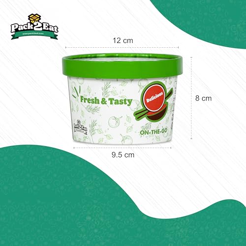 Pack2Eat Disposable Medium Rice Bowl Cup with lid| Biodegradable | Food Safe & Hygienic | Sustainable & Recyclable | Leak-Proof & Sturdy Bowl with Container (Capacity 500ml with 50 Pcs Pack) - Image 5