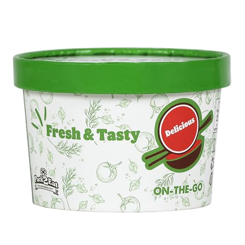 Pack2Eat Disposable Medium Rice Bowl Cup with lid| Biodegradable | Food Safe & Hygienic | Sustainable & Recyclable | Leak-Proof & Sturdy Bowl with Container (Capacity 500ml with 50 Pcs Pack) - Image 3