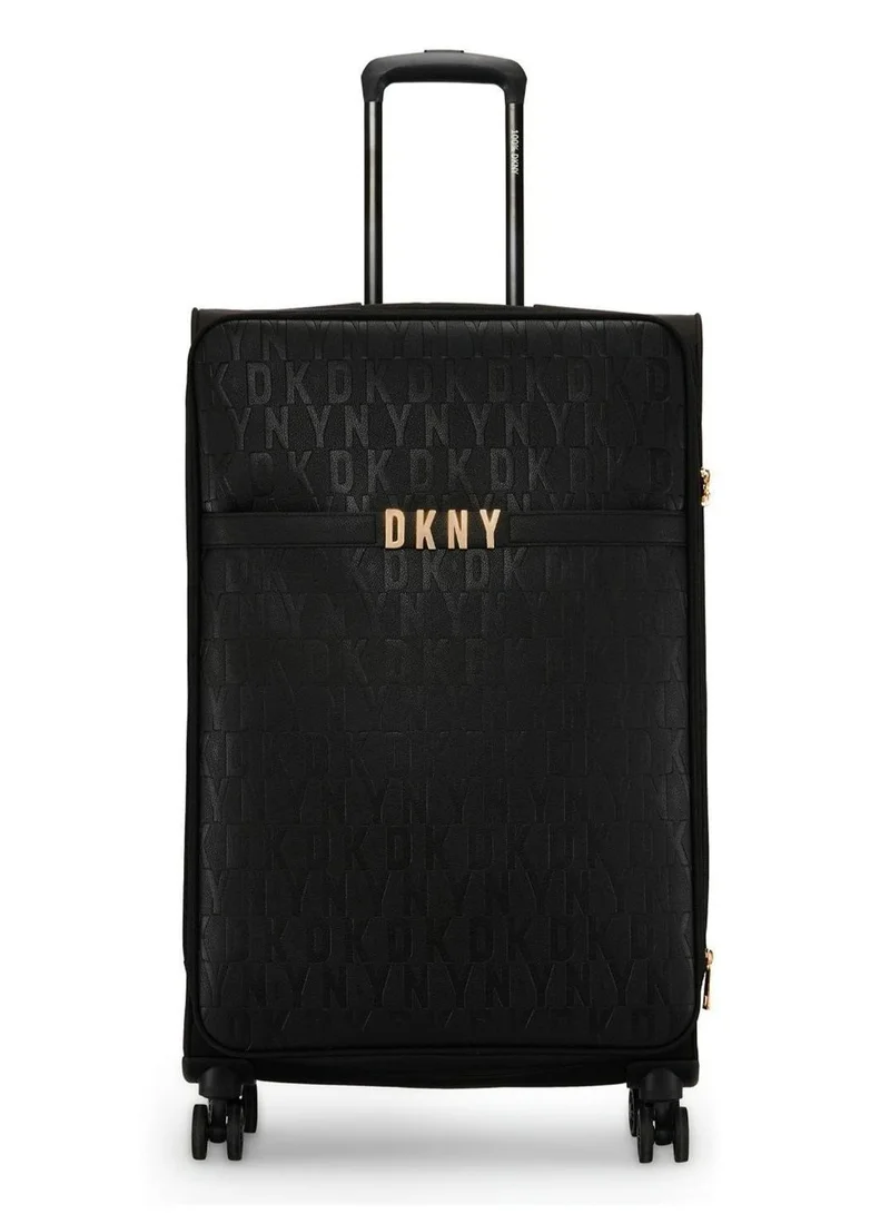 DKNY Impressionist soft side luggage on wheels for Unisex | Ultra Lightweight ABS on with Spinner wheels 4 Color Black