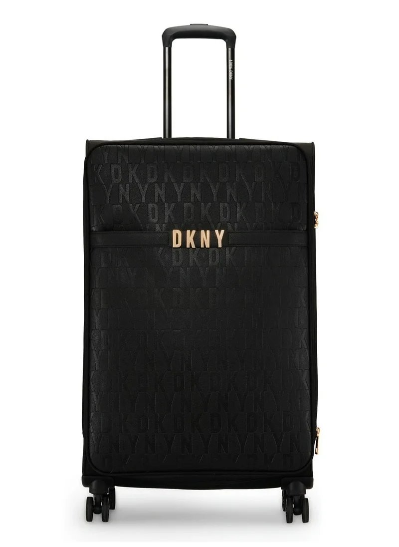 DKNY Impressionist soft side luggage on wheels for Unisex | Ultra Lightweight ABS on with Spinner wheels 4 Color Black