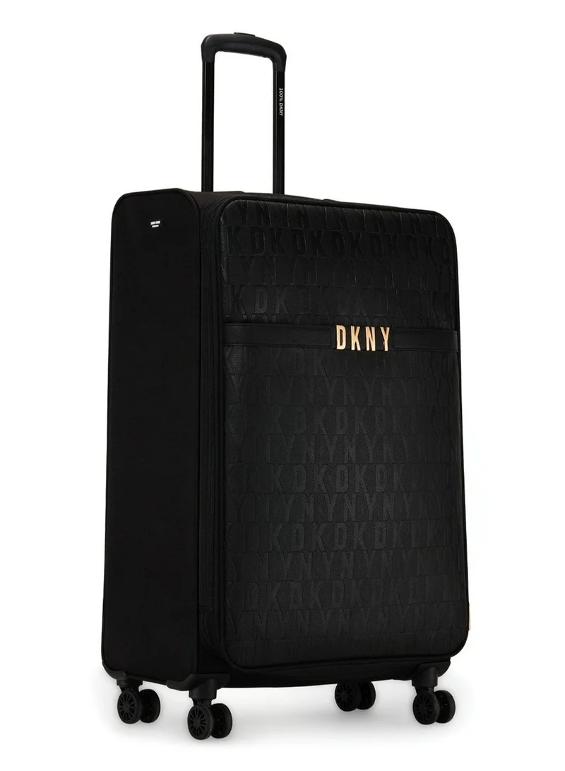 DKNY Impressionist soft side luggage on wheels for Unisex | Ultra Lightweight ABS on with Spinner wheels 4 Color Black