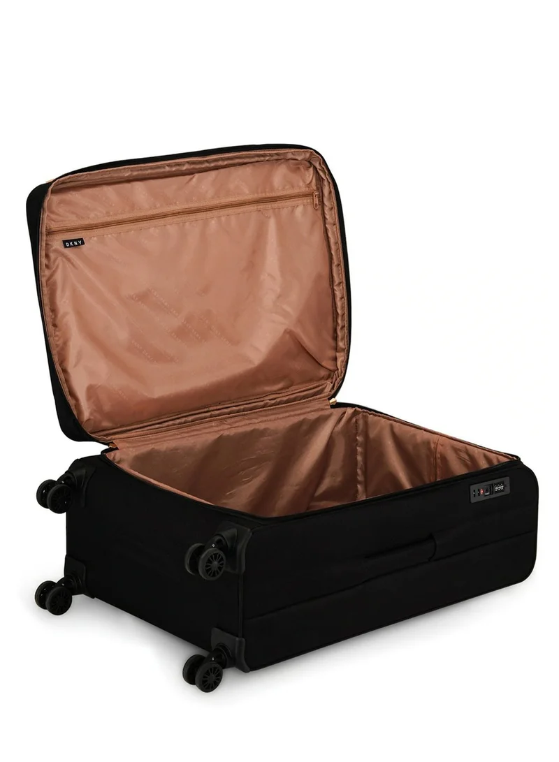 DKNY Impressionist soft side luggage on wheels for Unisex | Ultra Lightweight ABS on with Spinner wheels 4 Color Black