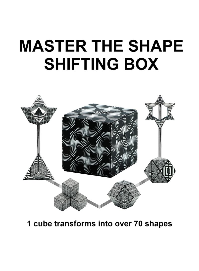 Shape Shifting Box - Extraordinary 3D Magic Cube – Cube Fidget Toy Transforms Into Over 70 Shapes -Black and White  - Image 3
