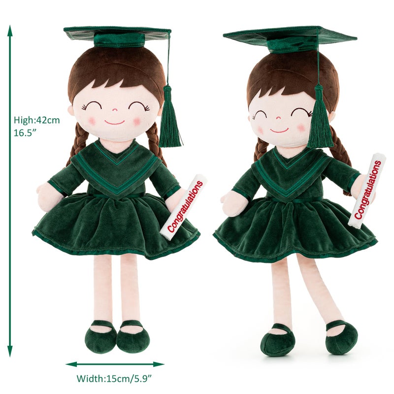 Gloveleya Baby Girl Gifts Graduation Plush Girls Dolls Congratulation Gift for Kindergarten Black 16 inch - Image 2