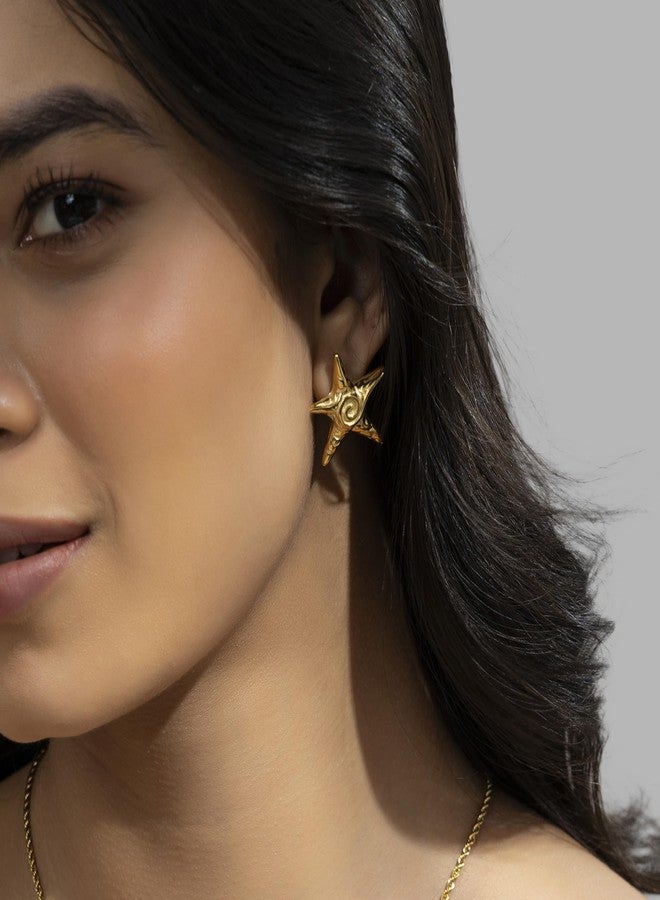 Aaishwarya 18K Gold Plated Starfish Studs | Earrings for Women and Girls | Waterproof & Anti-Tarnish Jewels |Statement Jewelry | Boho Beach Accessory | Elegant Vacation Gift - Image 2