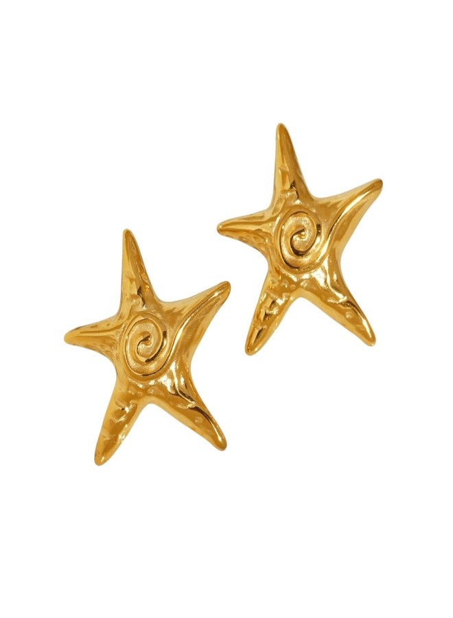 Aaishwarya 18K Gold Plated Starfish Studs | Earrings for Women and Girls | Waterproof & Anti-Tarnish Jewels |Statement Jewelry | Boho Beach Accessory | Elegant Vacation Gift - Image 1