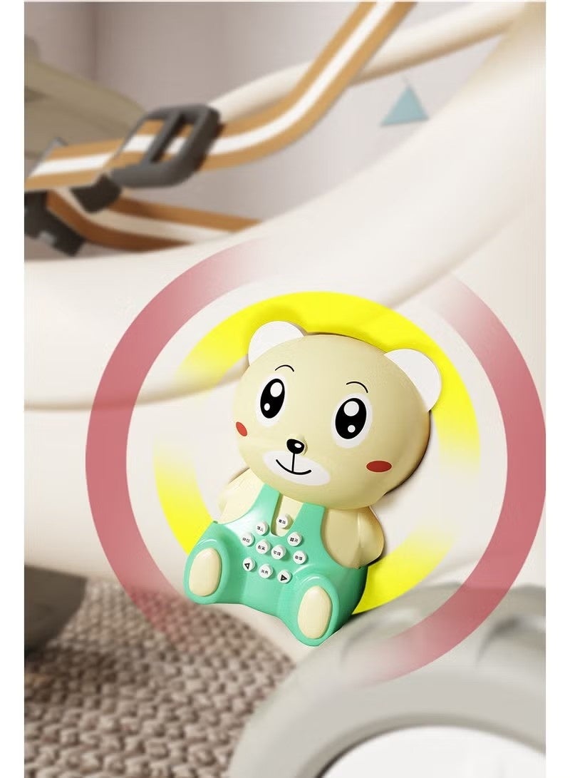 فول جوي حصان هزاز مع مسند للظهر للأطفال مع لوح توازن قابل للفصل وموسيقي وترامبولين 4*1 ,80*71*100 سم - Image 3