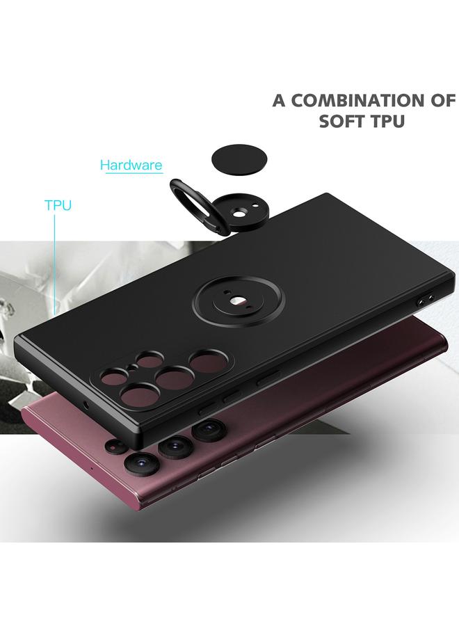 S-TOP Case For Samsung Galaxy S23 ultra 5G Ring Kickstand TPU Silicone Phone Case - Image 3