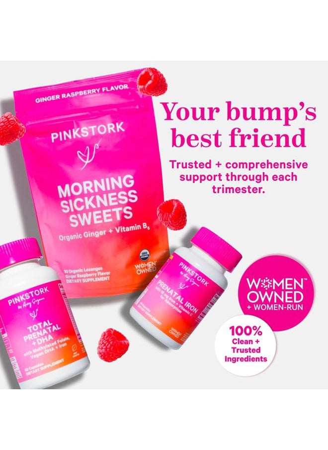 Pink Stork - Total Prenatal Vitamins with DHA, Folate, Iron, Choline, and Vitamin B12 - Prenatals for Women to Support Fetal Development, Pregnancy Must Haves, Berry Essence, 60 Capsules, 1 Month Supply - Image 1