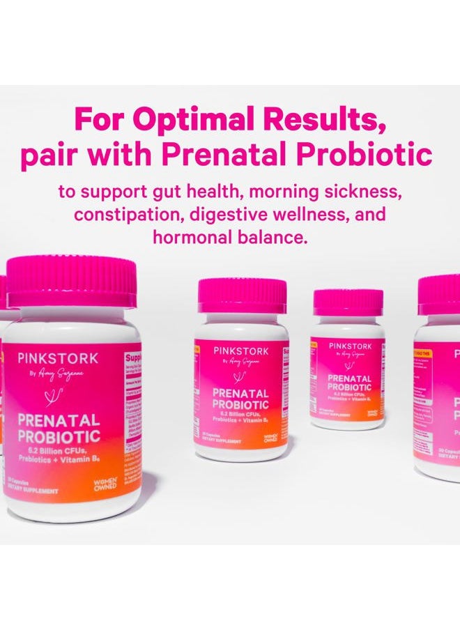 Pink Stork - Total Prenatal Vitamins with DHA, Folate, Iron, Choline, and Vitamin B12 - Prenatals for Women to Support Fetal Development, Pregnancy Must Haves, Berry Essence, 60 Capsules, 1 Month Supply - Image 1