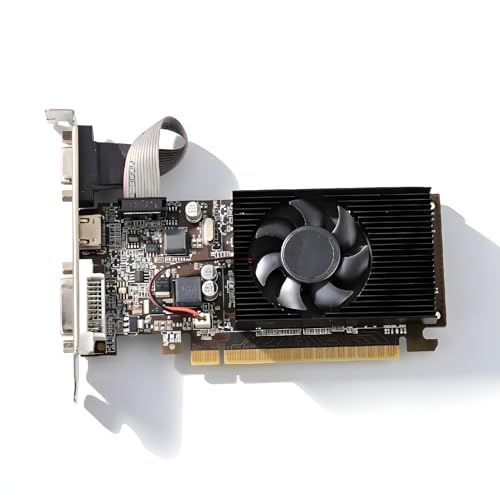 Zunate GT610 Graphic Card, 1GB DDR3 Graphics Card, 64 Bit Image Card Game Graphics Card Support DVI VGA, PCI Express x16 Desktop Video Card with Silence Cooling Fan - Image 1