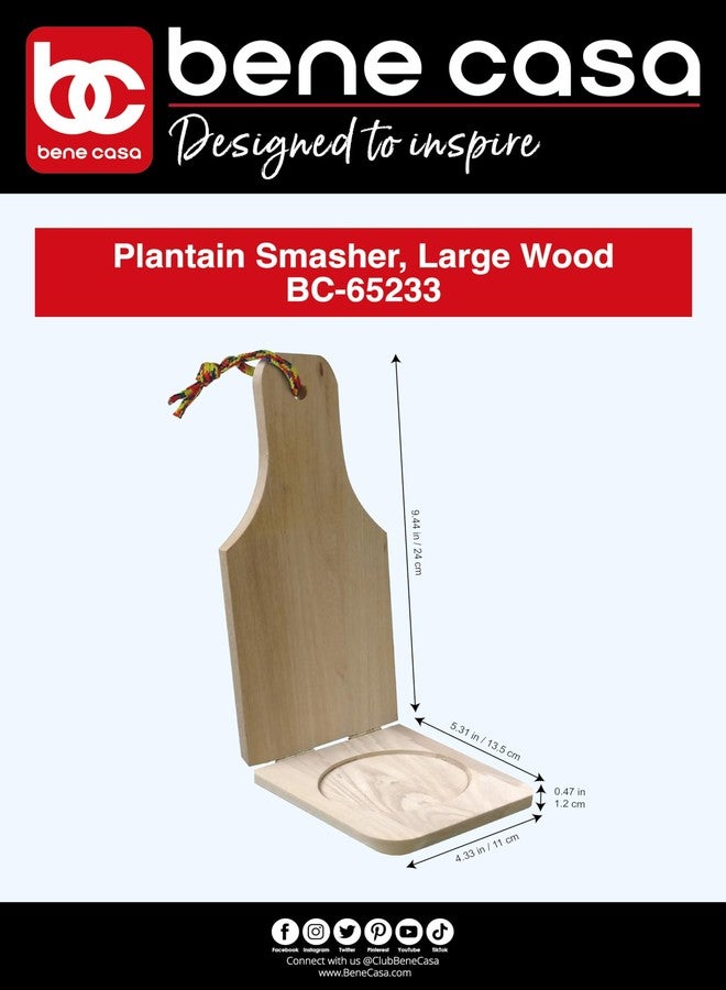 Bene Casa Wood Tostonera for Plantains, Large - Image 1