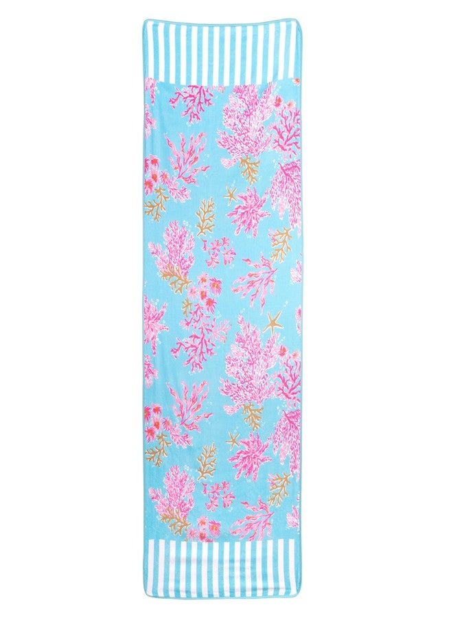 Lilly Pulitzer Cotton Beach Chaise Lounge Towel, Plush Chair Cover 30" x 81.75" Pool Towel (Royal Coral) - Image 2