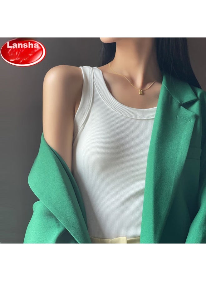 LANG SHA Langsha Long Camisole Tank Top For Women, Spring Ribbed Undershirt, Slimming Versatile Outer Wear Or Inner Layer, Black, XL - Image 2