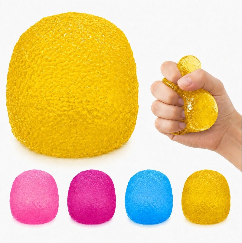 O2. لعبة Gumdrop صفراء للأطفال، لعبة ضغط حسية ناعمة ومرنة على شكل حبة حلوى بتصميم Super Solid Squish، مناسبة لعمر 3 سنوات فأكثر - Image 1