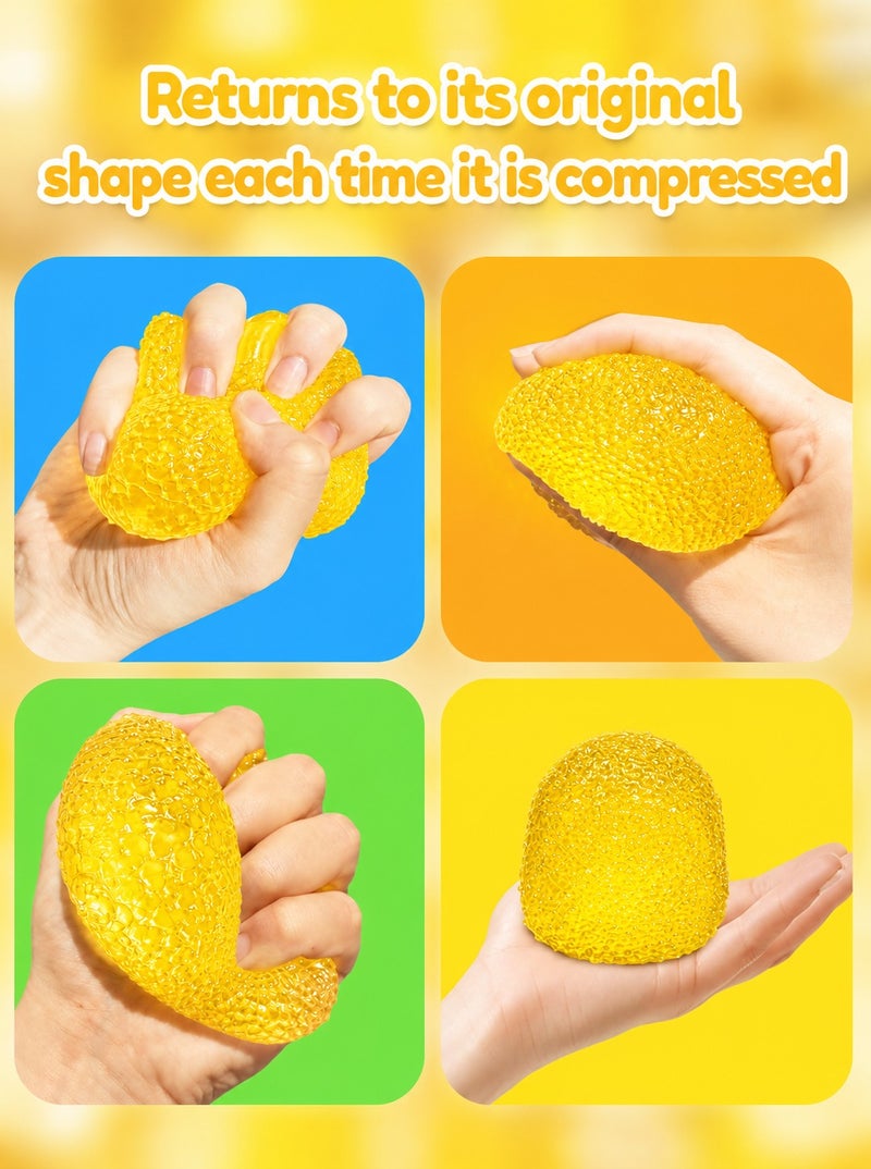 O2. لعبة Gumdrop صفراء للأطفال، لعبة ضغط حسية ناعمة ومرنة على شكل حبة حلوى بتصميم Super Solid Squish، مناسبة لعمر 3 سنوات فأكثر - Image 4