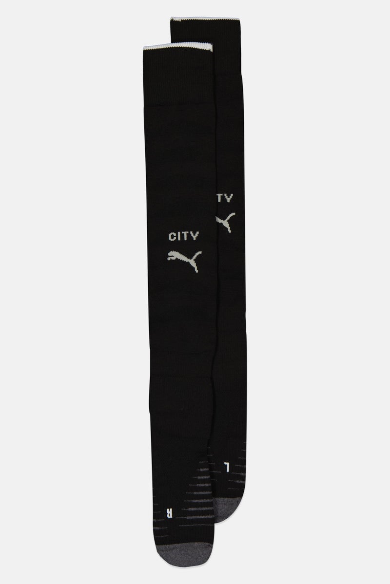 PUMA Men Brand Logo Manchester City Football Socks, Black - Image 1