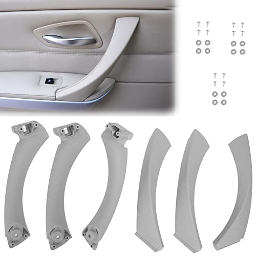 BENERAY Grey Interior Door Handle Set, Fits for BMW 3 Series E90/E91/E92/E93,Fits for BMW 328i 335i 323 325 330 2006-2012,51417230851, 51419150337,Inner Door Pull Panel Handle, Interior Trim Armrest - Image 1