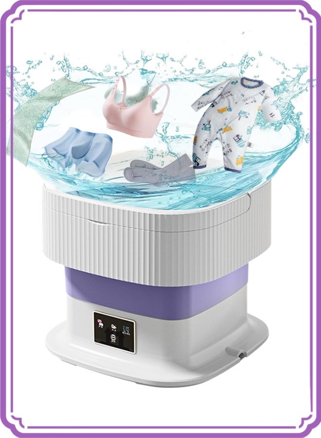 أبيكس غسالة صغيرة قابلة للطي ، آلة محمولة سعة 10لتر مع سلة تصريف ، للشقة ، والسفر ، والملابس الداخلية ، والشخصية ، والأطفال - Image 1