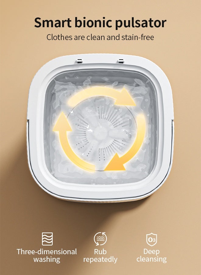 أبيكس غسالة صغيرة قابلة للطي ، آلة محمولة سعة 10لتر مع سلة تصريف ، للشقة ، والسفر ، والملابس الداخلية ، والشخصية ، والأطفال - Image 4