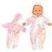 Miunana Baby Doll Clothes Outfit Hooded Rabbit Jumpsuit Pajamas Romper for 14 to 16 Inch Dolls Handmade Daily Casual Clothing Set - Image 2