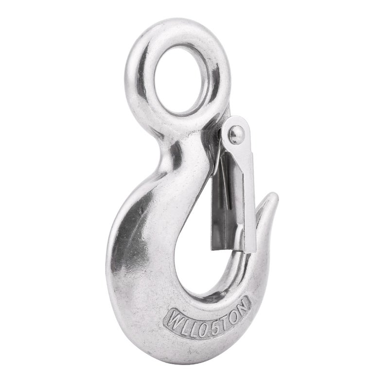 304 Stainless Steel Authentic Swivel Round Eye Snap Clip Cargo Lifting Hook(90mm/0.5T) - Image 1