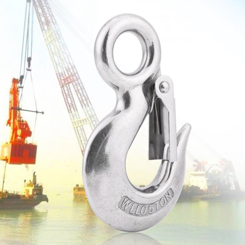 304 Stainless Steel Authentic Swivel Round Eye Snap Clip Cargo Lifting Hook(90mm/0.5T) - Image 4