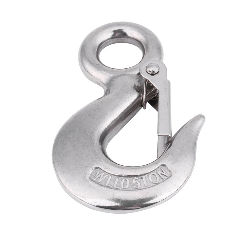 304 Stainless Steel Authentic Swivel Round Eye Snap Clip Cargo Lifting Hook(90mm/0.5T) - Image 3