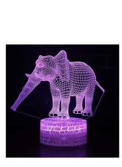 3D Optical Illusion Elephant Lamp - Multicolour Changing Light