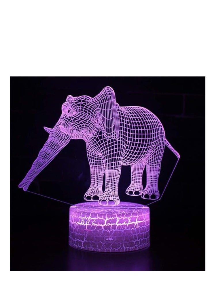 Generic - 3D Optical Illusion Elephant Lamp - Multicolour Changing Light - Image 1