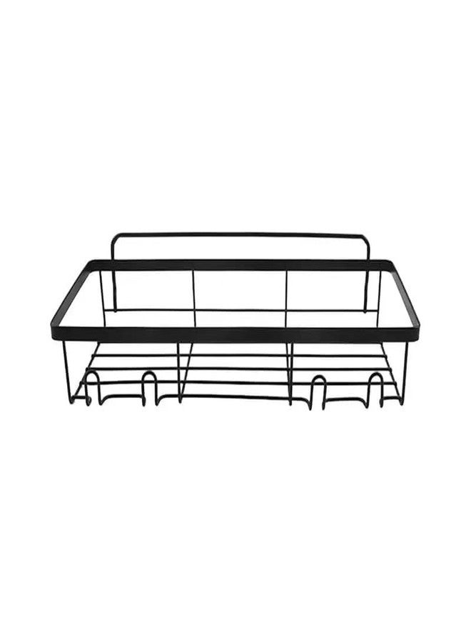 Fayleeko Bathroom Wall Shelf Organizer Self Adhesive Kitchen with Hooks Metal Storage Shelf for Shampoo Spice Bottle Holder. (1) - Image 1