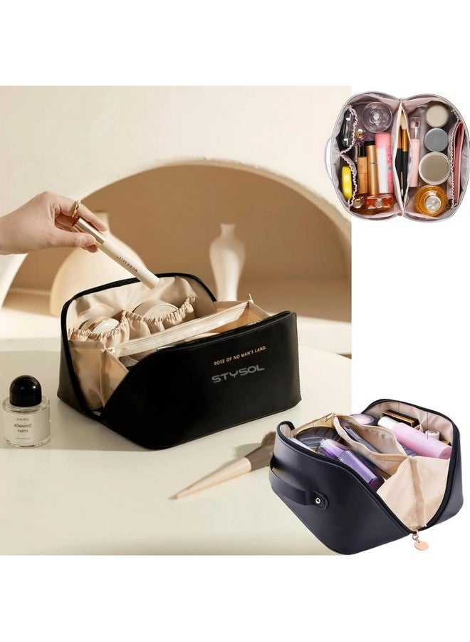 Stysol Large Capacity Travel Pouch with Handle and Divider - Multifunctional Packing Bag for Easy Access, Waterproof Black - Image 2