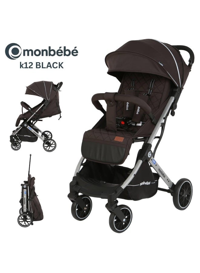 Monbébé K12 Foldable Baby Stroller, Black - Image 2